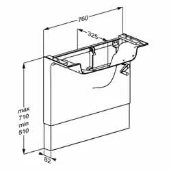 Matrix Waschtisch-Lifter, Wandmontage weiß, 760mm, Kurbelbedienung – Bild 2