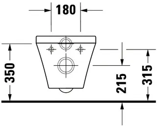Duravit Wand-WC DuraStyle 540 mm Tiefspüler, Durafix, weiß – Bild 5