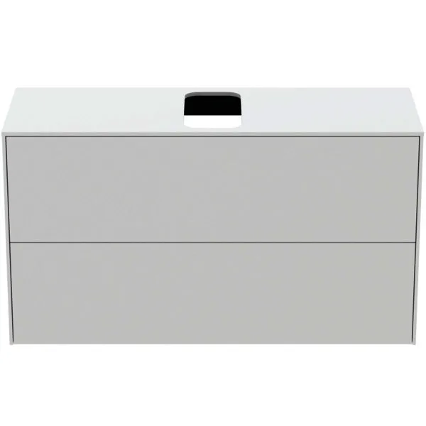 Ideal Standard Waschtisch-Unterschrank Conca, 2 Auszüge, m.mi.Ausschnitt, 1002x373x550mm, Weiß