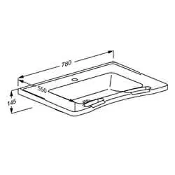 Waschtisch Matrix Medium 780x545x141mm m. Hahnl. o. Überlauf. Mit Griffen – Bild 2
