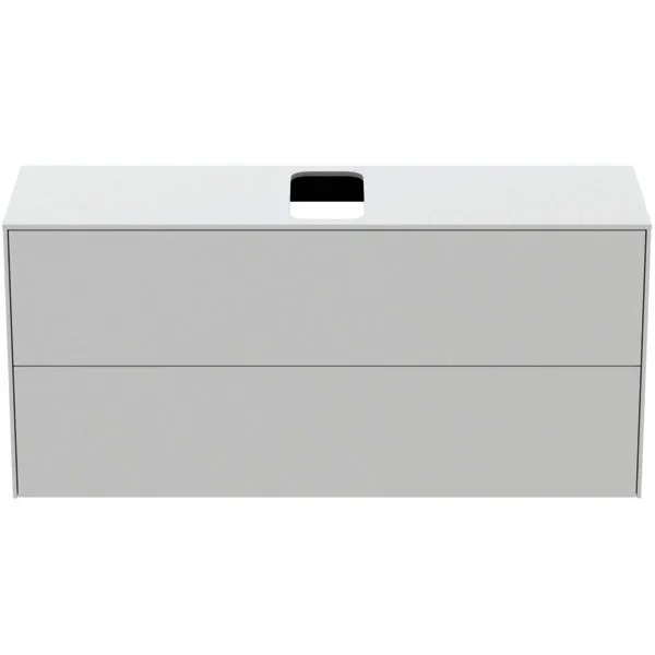 Ideal Standard Waschtisch-Unterschrank Conca, 2 Auszüge, m.mi.Ausschnitt, 1202x373x550mm, Weiß