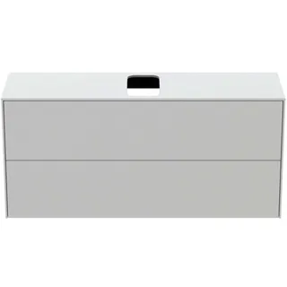 Ideal Standard Waschtisch-Unterschrank Conca, 2 Auszüge, m.mi.Ausschnitt, 1202x373x550mm, Weiß