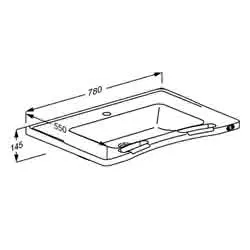 Waschtisch Matrix Medium 780x545x141mm m. HL o. Überlauf, m. Bedienknöpfen – Bild 2