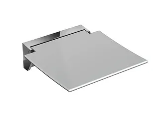 HEWI Klappsitz 350, B:350, T:373, Konsole chrom, Sitzf. farbig signalweiß – Bild 2