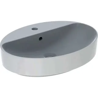 Geberit VariForm Aufsatzwaschtisch, oval mit Hahnlochbank, 60x45cm, mit Überlauf, weiß – Bild 2