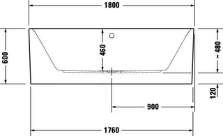 Duravit Happy D.2 Plus Badewanne 1800x800 Freist. Naht.Acrylv.,RS 2 Pos.L/R,Weiß/Graph.SM – Bild 4
