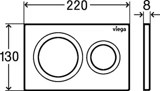 Viega WC Betätigungsplatte VfS 20 8610.1 aus Kunststoff in edelmatt – Bild 4