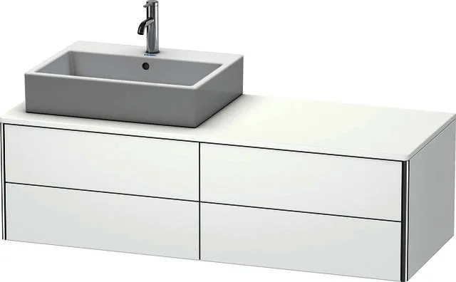 Duravit WTU XSquare, 4 SK, wandh, Becken links 400x1400x548mm, Weiß Matt