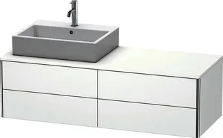 DU WTU XSquare, 4 SK, wandh, Becken li 400x1400x548mm, Weiß Matt