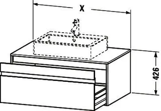 Duravit WTU wandhängend Ketho 550x1200x426mm 1 Auszug, für ASB mi., weiß matt – Bild 2
