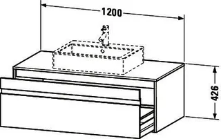 Duravit WTU wandhängend Ketho 550x1200x426mm 1 Auszug, für ASB mi., weiß matt – Bild 3