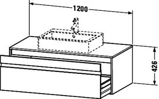 Duravit WTU wandhängend Ketho 550x1200x426mm 1 Auszug, für ASB mi., weiß matt – Bild 4