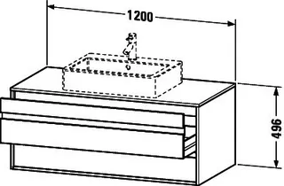 Duravit WTU wandhängend Ketho 550x1200x496mm 2 SchKa, für ASB mi., weiß matt – Bild 4