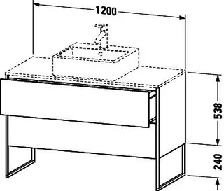 Duravit WTU XSquare 778x1200x548,bodenstehend Weiß Matt, 2 Schubkästen – Bild 2