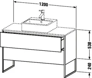 Duravit WTU XSquare 778x1200x548,bodenstehend Weiß Matt, 2 Schubkästen – Bild 3
