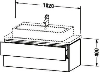 Duravit WTU f.ConsoleComp.L-Cube 400x1020x477 2 Schubkästen, Weiß Matt – Bild 2