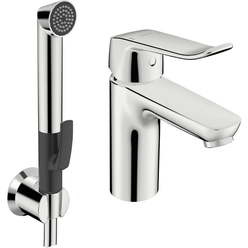 EHM Waschtisch-Batt. HANSACARE 4628 Bed.he. lang 1-strahlig Ausld. 114 mm DN15 chr
