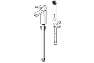 EHM Waschtisch-Batt. HANSACARE 4628 Bed.he. lang 1-strahlig Ausld. 114 mm DN15 chr – Bild 3