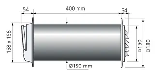 NIBE Frischluftventil m. schallgedämmter Wanddurchführung