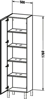 Duravit Hochschrank L-Cube 363x500x1760mm 1 Tür, TA li., graphit matt – Bild 4