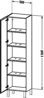 Duravit Hochschrank L-Cube 363x500x1760mm 1 Tür, TA li., graphit matt – Bild 5