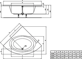 Ideal Standard Eck-Badewanne Connect Air, 1200x1200x465mm, Weiß – Bild 4