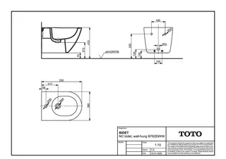 TOTO NC Wand-Bidet weiß mit Hahnloch und Überlauf – Bild 2