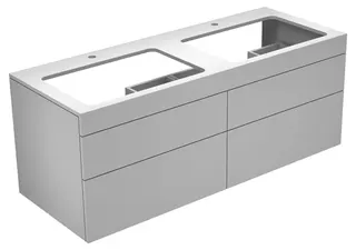 KE Waschtischunterbau Edition 400 31575, Hahnloch, anthrazit/Glas anthrazit klar
