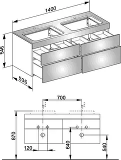 Keuco Waschtischunterbau Edition 400 31575, Hahnloch, anthrazit/Glas anthrazit klar – Bild 2