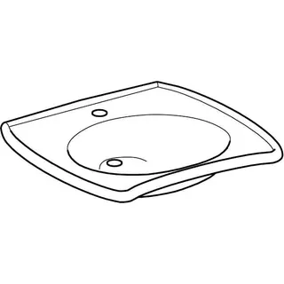 Geberit Vitalis Waschtisch, barrierefrei, 65x60cm mit Hahnloch, ohne Überlauf, weiß – Bild 3