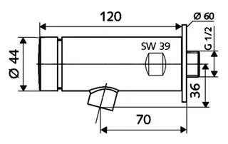 SCHELL AP-Waschtisch-Arm. PETIT SC HD-K Kaltwasser, Vorabsperrung, chrom – Bild 2