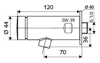 SCHELL AP-Waschtisch-Arm. PETIT SC HD-K Kaltwasser, Vorabsperrung, chrom – Bild 3