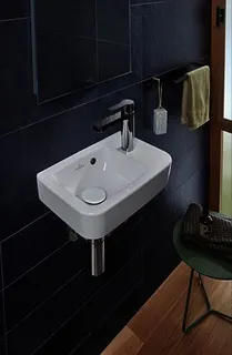 Villeroy & Boch HWB Compact O.novo 360x250mm Eckig BP links 1HL. m. ÜL. Weiß Alpin cplus – Bild 2