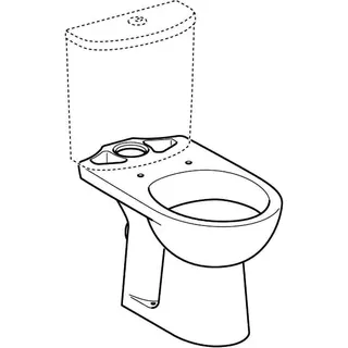 Geberit Renova Stand-WC für AP-SPK aufgesetzt Abgang vertikal, weiß – Bild 3