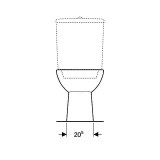 Geberit Renova Stand-WC für AP-SPK aufgesetzt Abgang vertikal, weiß – Bild 4
