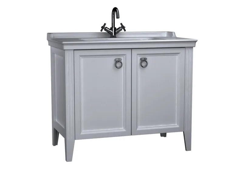 VitrA Set Waschtisch + Unterschrank Valarte 995 mm 2 Türen Weiß Matt