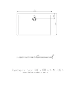 Hoesch Duschwanne Muna 1300x800x30 ohne Antirutsch, Material Solique, Weiß – Bild 4
