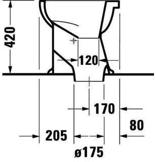 Duravit Stand-WC Design Classics 470 mm Trockenklosett, weiß – Bild 2