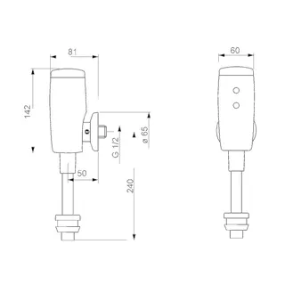 Urinalsteuerung HANSAELECTRA 0944 6V Bluetooth Ausld. 81mm gerade DN15 chr – Bild 4