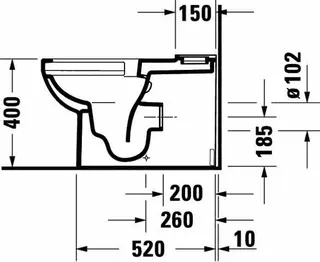 Stand-WC Kombi Duravit No.1,Weiß, 650mm,riml,TS,Abg.waagr.,var.Zul., – Bild 3