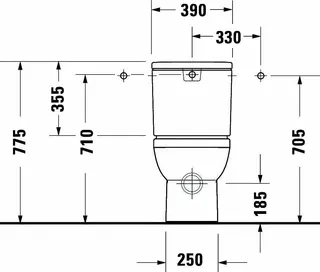 Stand-WC Kombi Duravit No.1,Weiß, 650mm,riml,TS,Abg.waagr.,var.Zul., – Bild 5