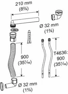 Flex. Zufluß- u. Ablaufsystem, 900/900 mm – Bild 2
