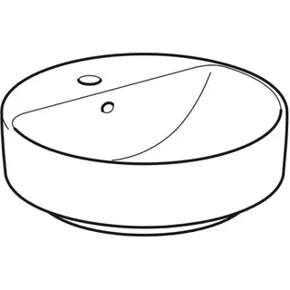 Geberit VariForm Aufsatzwaschtisch, rund mit Hahnlochbank, d: 45cm, mit Überlauf, weiß – Bild 3