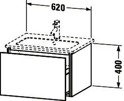 Duravit WTU wandh. L-Cube 481x620x400mm 1 Auszug, f.233663, weiß hochglanz – Bild 3