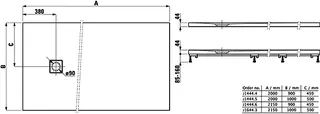 Laufen Duschwanne SOLUTIONS 1000x2150x44 Marbond Ablauf seitl weiß – Bild 2