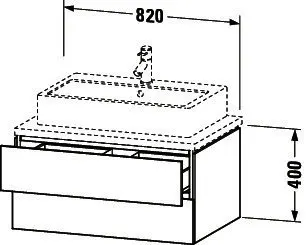 Duravit WTU für Konsole L-Cube 400x820x547mm 2 Schubkästen, Weiß Matt – Bild 2
