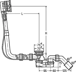 Viega Ab-und Überlauf Multiplex Trio 6161.70 in 1070mmxDN40/50 verchromt – Bild 4