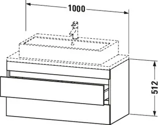 Duravit WTU DuraStyle f.Konsole 512x1000x478 2 Schubkästen, Weiß Matt – Bild 5