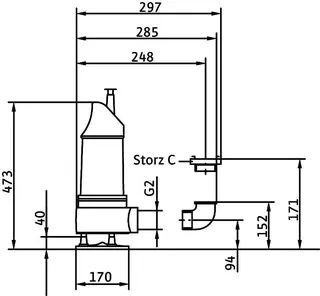 Wilo Schmutzwasser-Tauchmotorpumpe EMU KS 12E GG,Storz C,1x230V,1.3kW – Bild 3