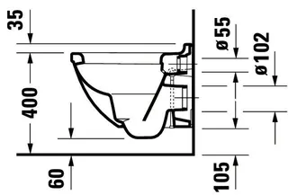 Duravit Wand-WC Starck 3 Compact 485 mm Tiefspüler, Durafix, weiß – Bild 4